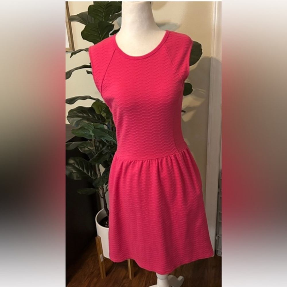 Pim + Larkin Anthropologie pink dress , midi, sleeveless, zip enclosure, size XS